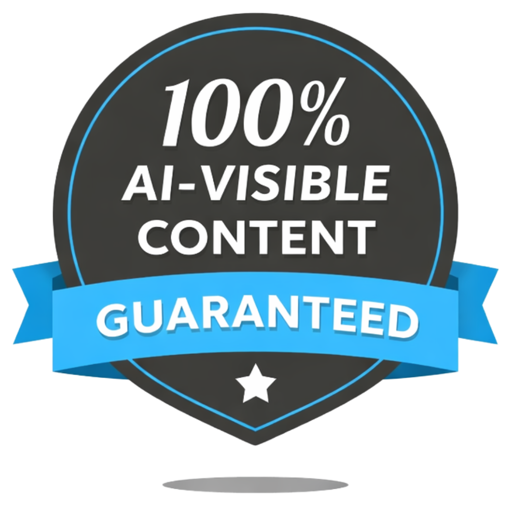 100% ai-visible content guarantee badge
