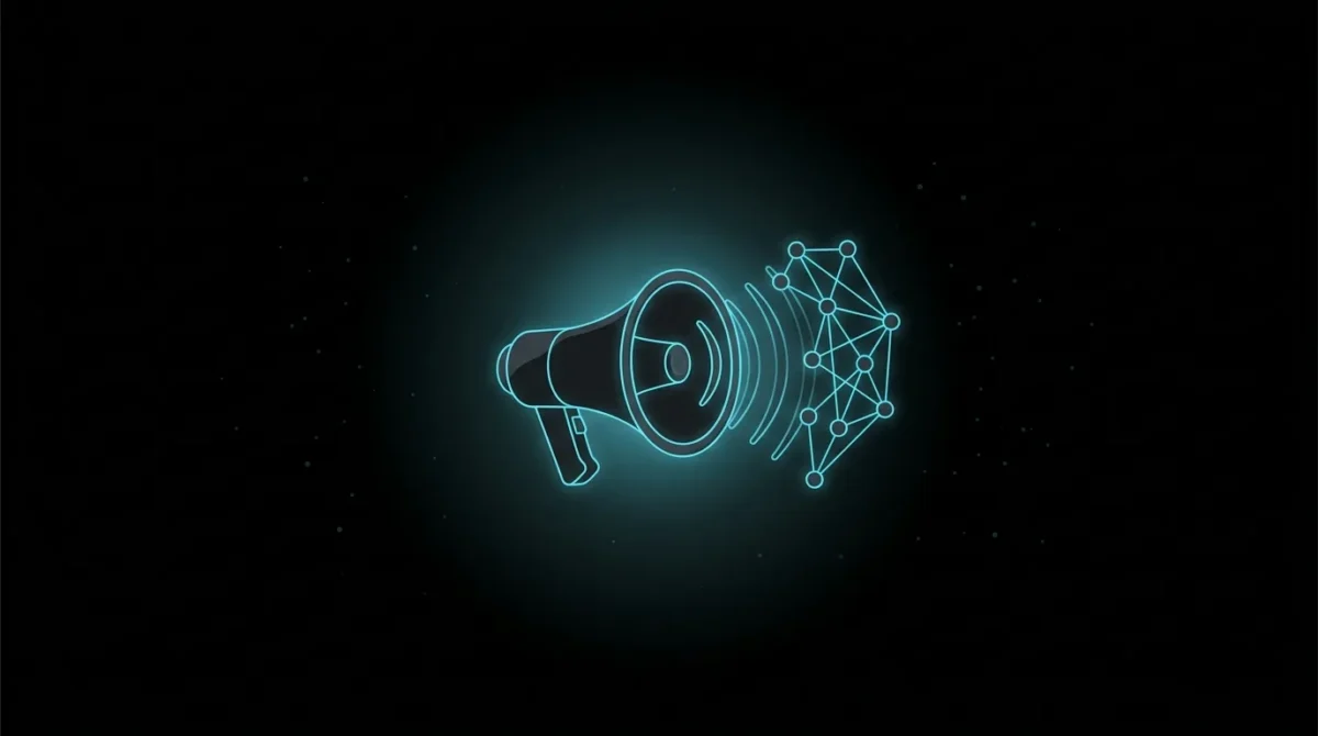 Megaphone whose sound waves become a network of nodes
