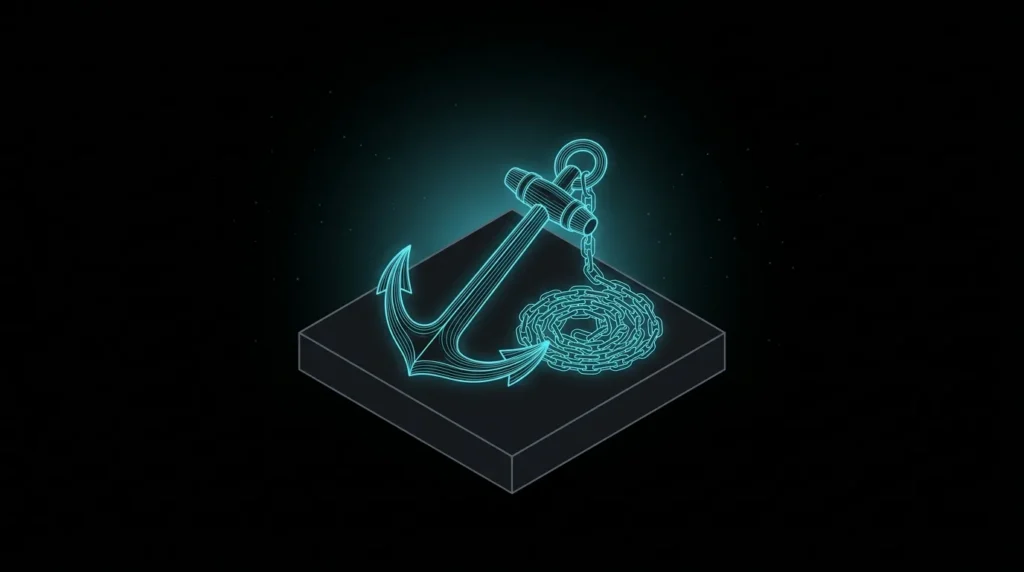 Heavy anchor with a chain