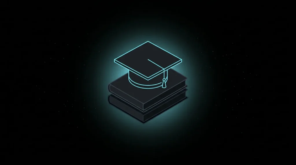 Graduation cap on a stack of books