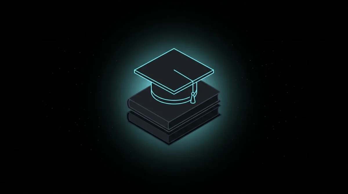 Graduation cap on a stack of books