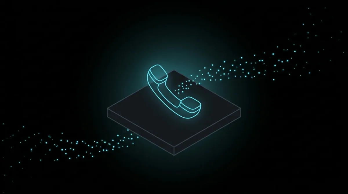 Silent telephone handset as a stream of visitor dots flows past it